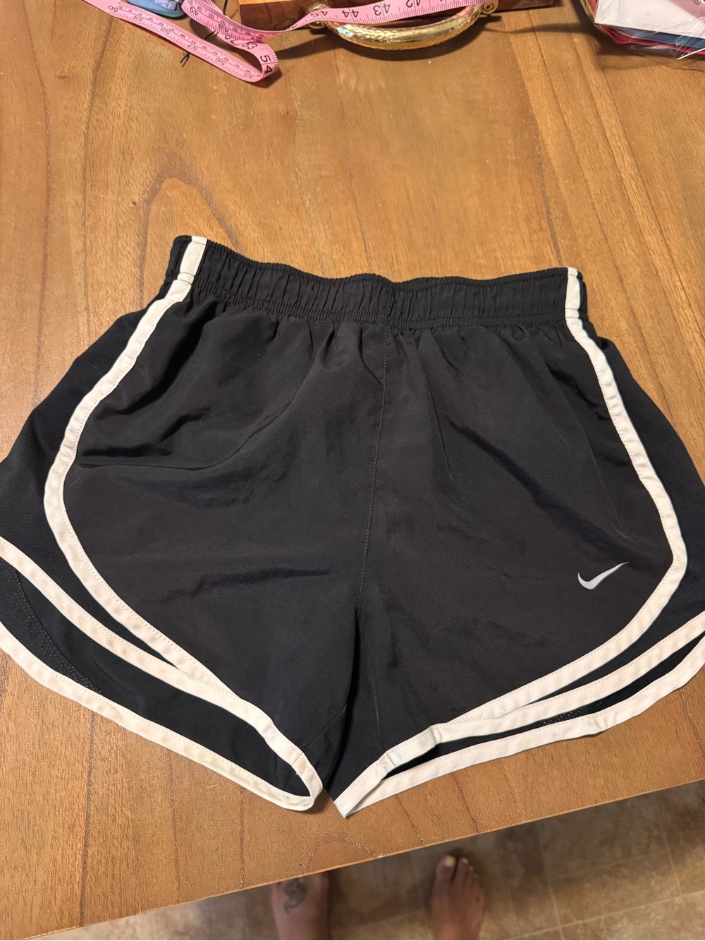 Nike Dri-Fit Black Running Shorts with White Trim - Size XS